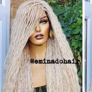 613 Platinum Blonde Knotless braid wig